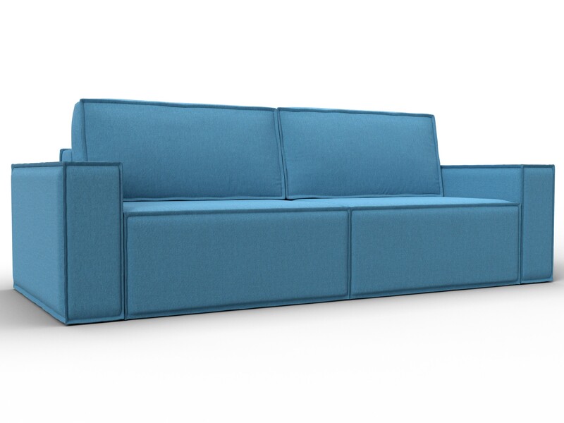 Диван прямой Куба, Рогожка, Амур 10 голубой