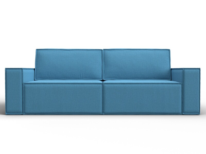 Диван прямой Куба, Рогожка, Амур 10 голубой