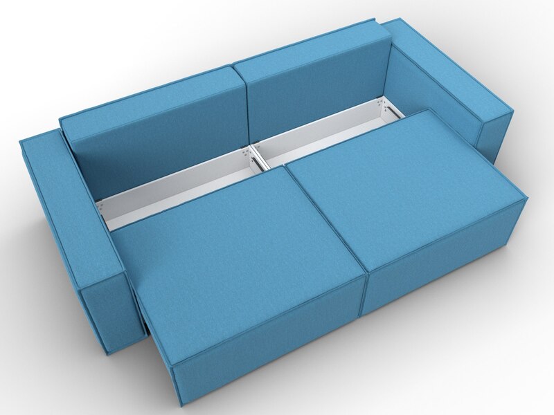 Диван прямой Куба, Рогожка, Амур 10 голубой