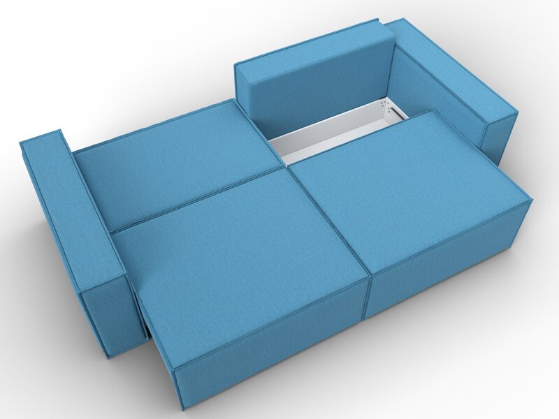 Диван прямой Куба, Рогожка, Амур 10 голубой