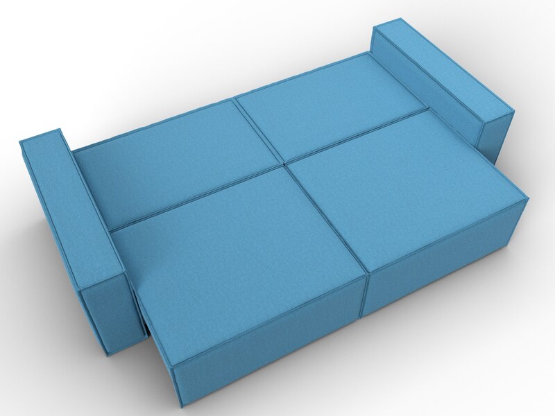 Диван прямой Куба, Рогожка, Амур 10 голубой