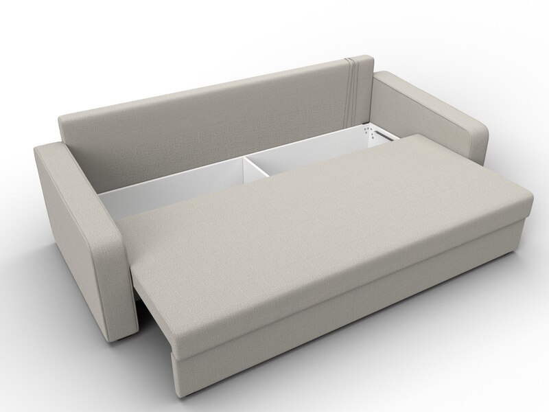 Диван прямой Лига-009, Рогожка, Амур 02 бежевый