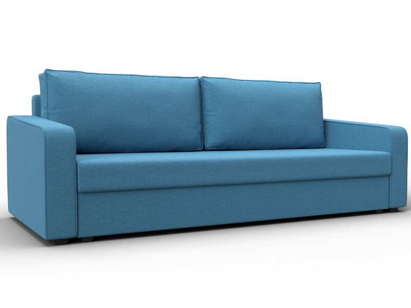 Диван прямой Лига-009, Рогожка, Амур 10 голубой