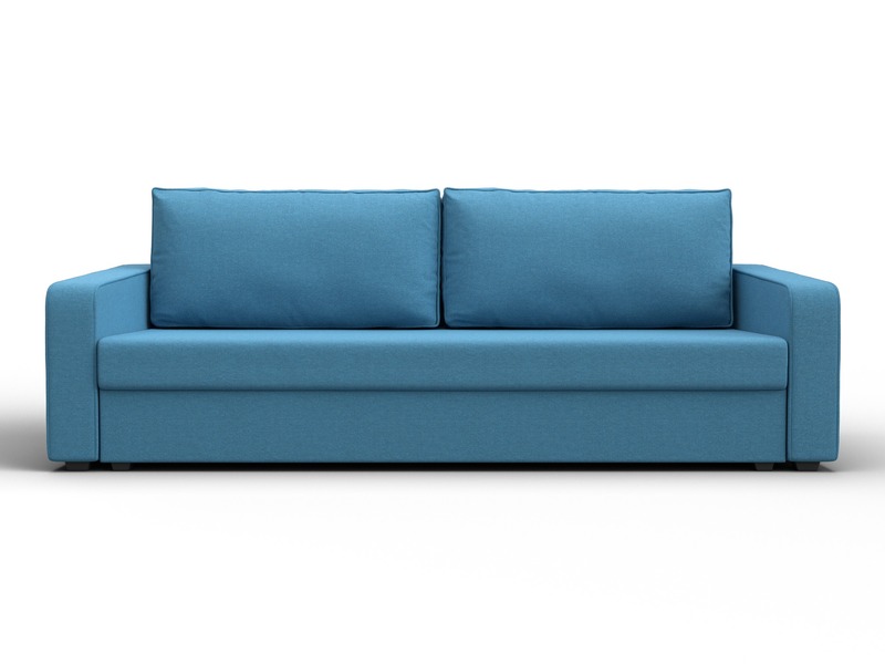 Диван прямой Лига-009, Рогожка, Амур 10 голубой