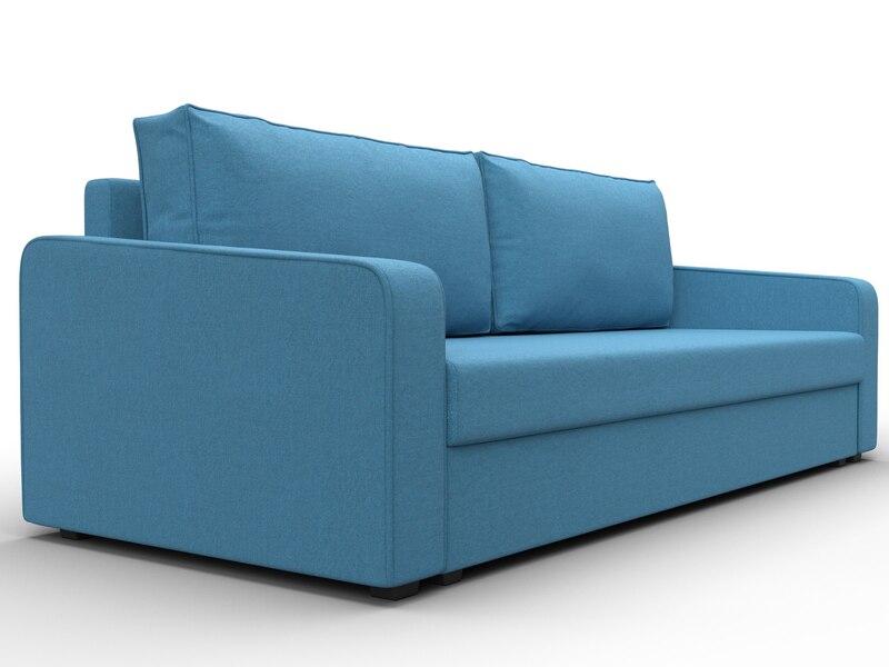 Диван прямой Лига-009, Рогожка, Амур 10 голубой