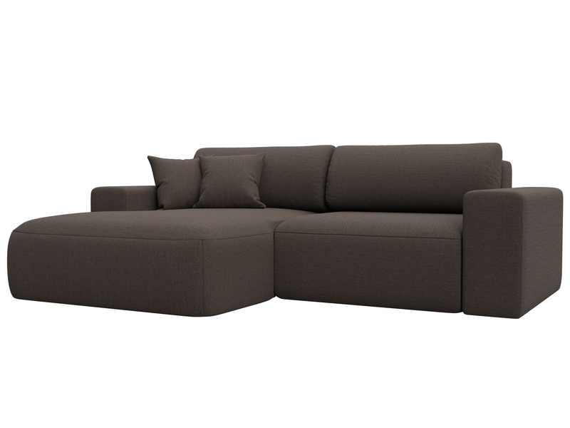 Диван угловой Лига-036 НПБ Классик левый угол, Рогожка, Амур 05 коричневый