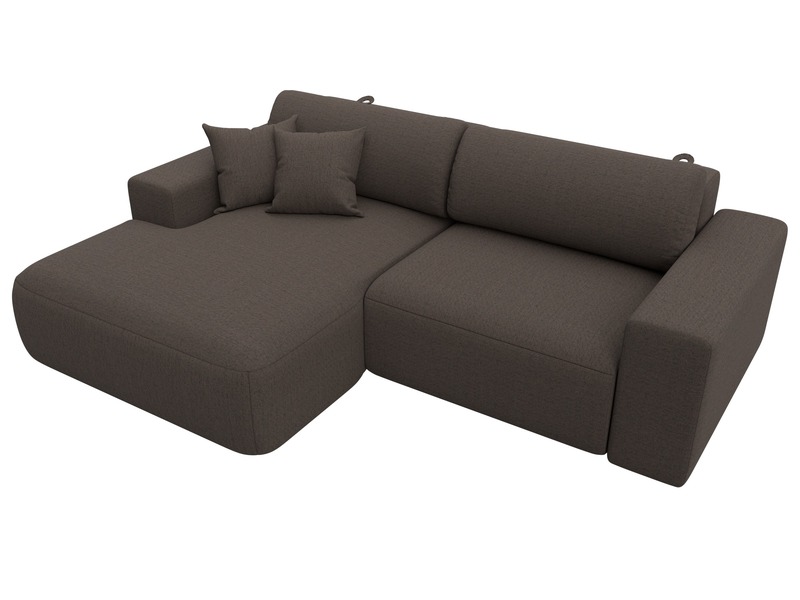 Диван угловой Лига-036 НПБ Классик левый угол, Рогожка, Амур 05 коричневый