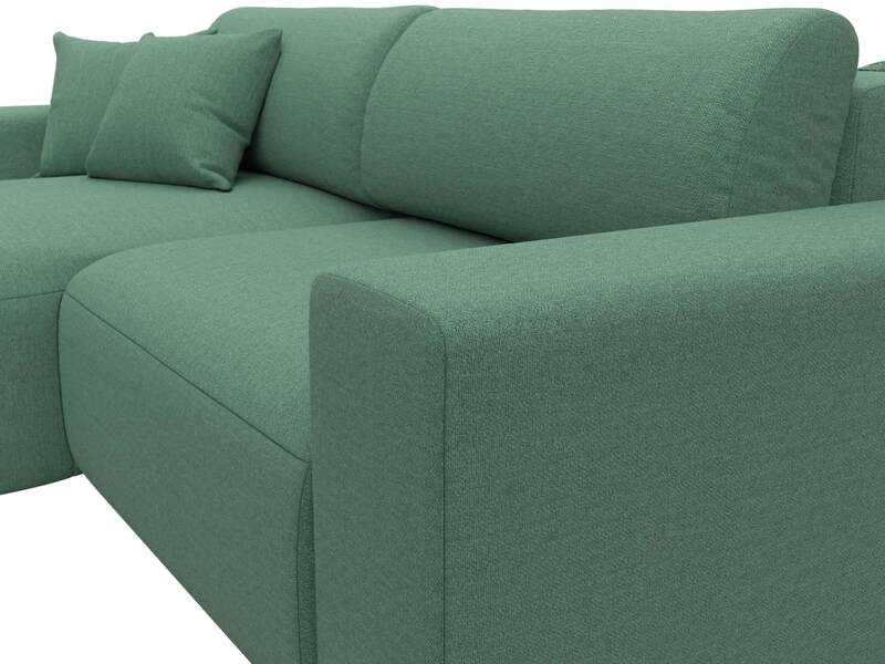 Диван угловой Лига-036 НПБ Классик левый угол, Рогожка, Амур 11 зеленый