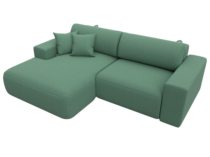 Диван угловой Лига-036 НПБ Классик левый угол, Рогожка, Амур 11 зеленый