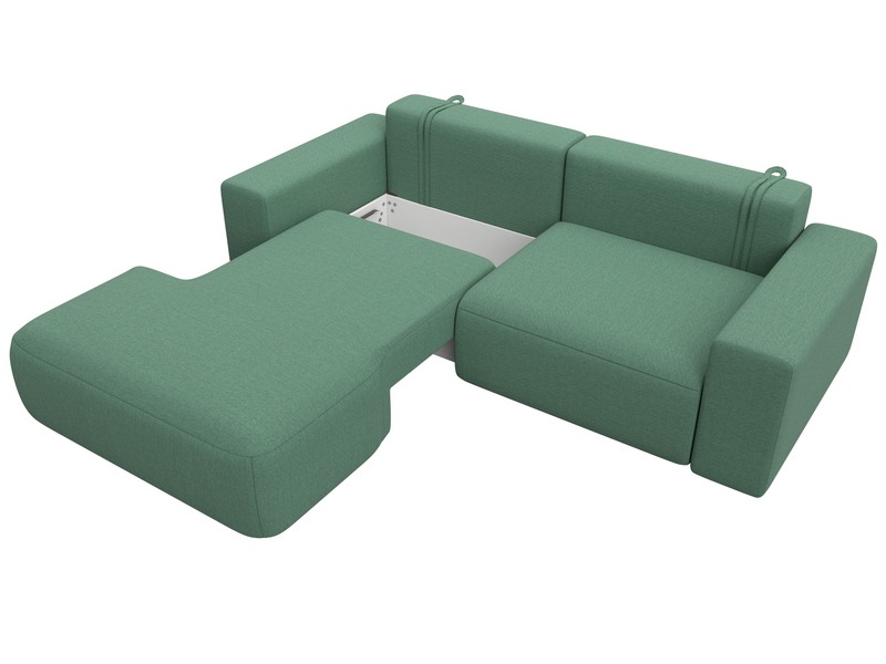 Диван угловой Лига-036 НПБ Классик левый угол, Рогожка, Амур 11 зеленый