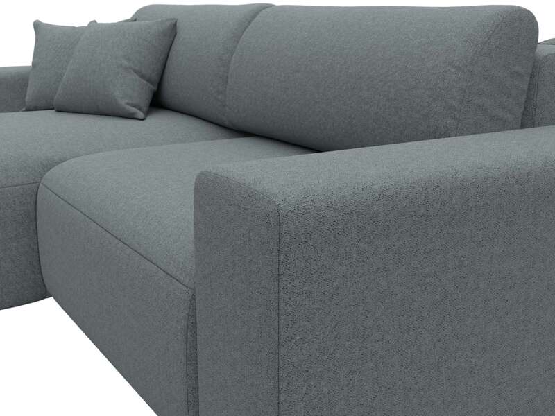 Диван угловой Лига-036 НПБ Классик левый угол, Рогожка, Амур 07 серый