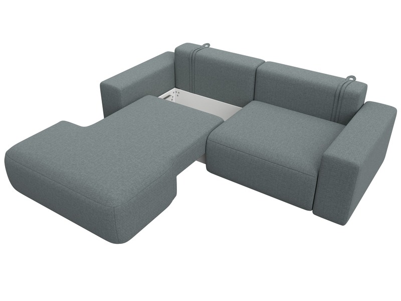 Диван угловой Лига-036 НПБ Классик левый угол, Рогожка, Амур 07 серый