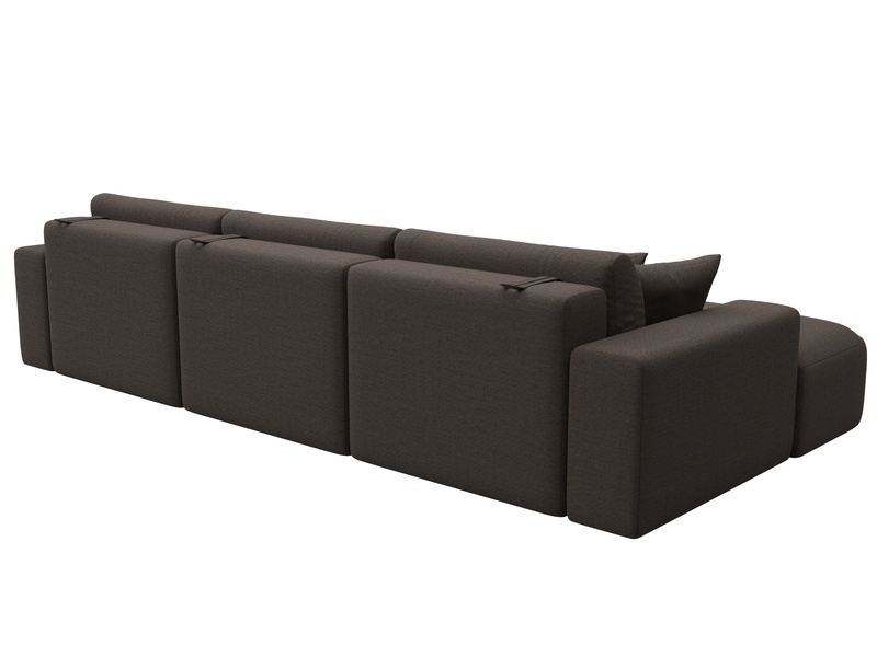 Диван угловой Лига-036 НПБ Классик Лонг левый угол, Рогожка, Амур 05 коричневый