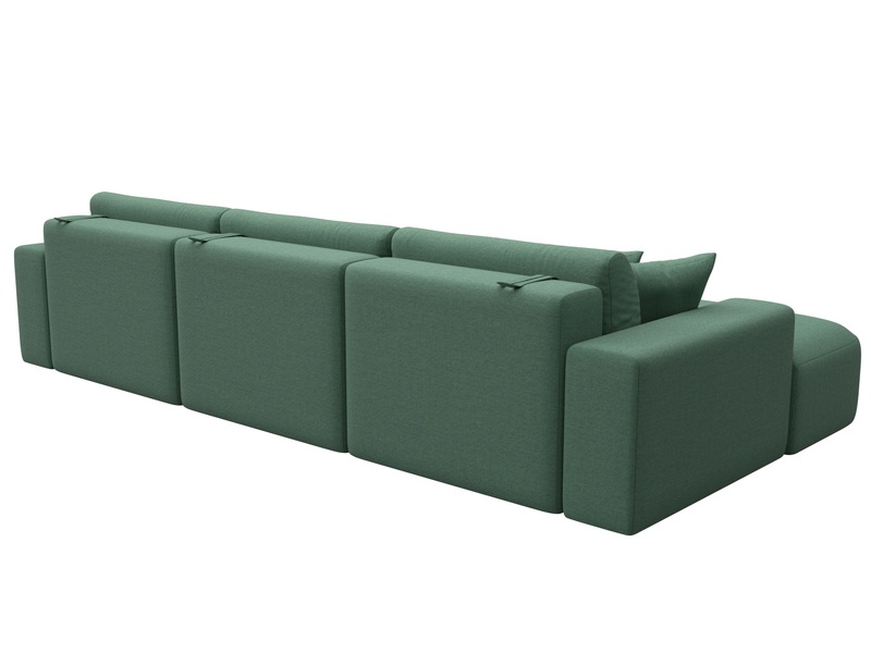 Диван угловой Лига-036 НПБ Классик Лонг левый угол, Рогожка, Амур 11 зеленый