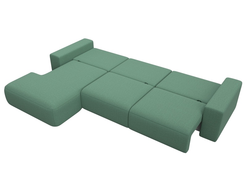 Диван угловой Лига-036 НПБ Классик Лонг левый угол, Рогожка, Амур 11 зеленый