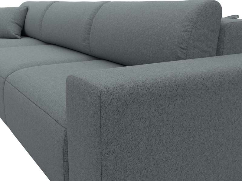 Диван угловой Лига-036 НПБ Классик Лонг левый угол, Рогожка, Амур 07 серый