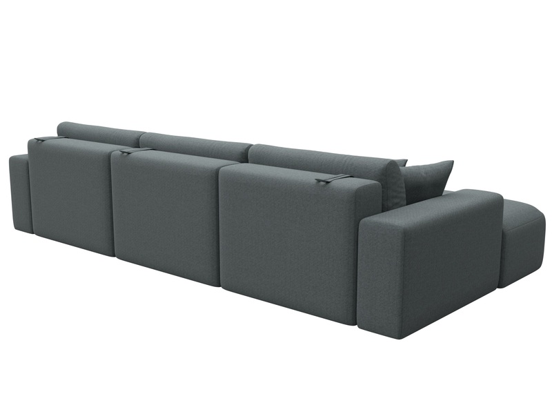 Диван угловой Лига-036 НПБ Классик Лонг левый угол, Рогожка, Амур 07 серый