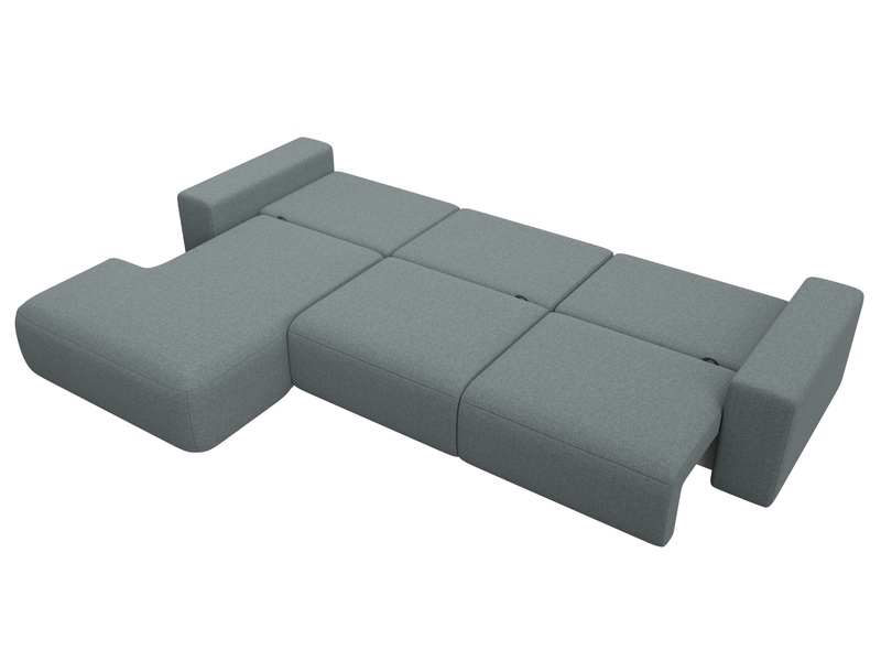 Диван угловой Лига-036 НПБ Классик Лонг левый угол, Рогожка, Амур 07 серый