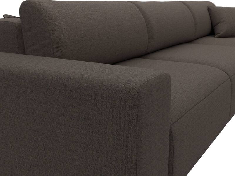 Диван угловой Лига-036 НПБ Классик Лонг правый угол, Рогожка, Амур 05 коричневый