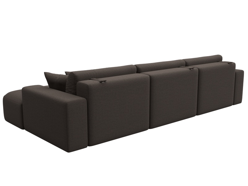 Диван угловой Лига-036 НПБ Классик Лонг правый угол, Рогожка, Амур 05 коричневый