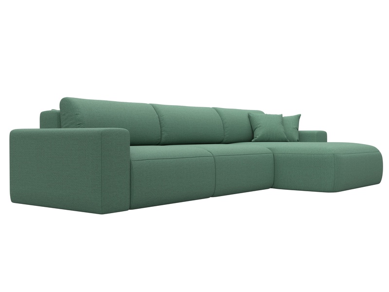 Диван угловой Лига-036 НПБ Классик Лонг правый угол, Рогожка, Амур 11 зеленый