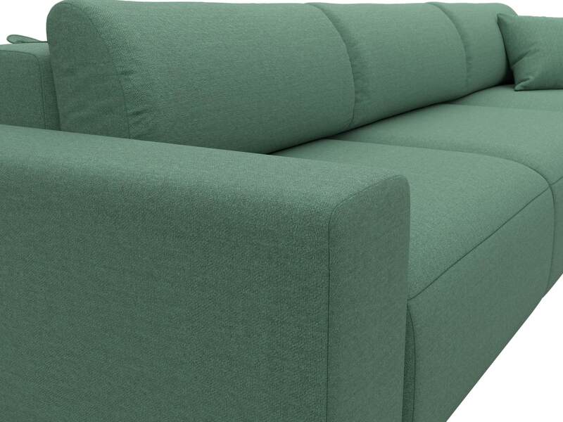 Диван угловой Лига-036 НПБ Классик Лонг правый угол, Рогожка, Амур 11 зеленый