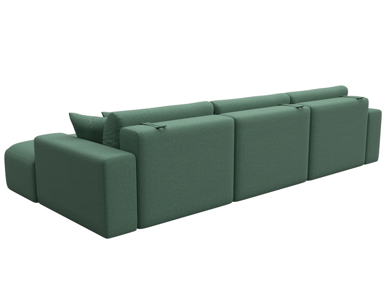 Диван угловой Лига-036 НПБ Классик Лонг правый угол, Рогожка, Амур 11 зеленый