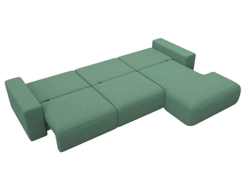 Диван угловой Лига-036 НПБ Классик Лонг правый угол, Рогожка, Амур 11 зеленый