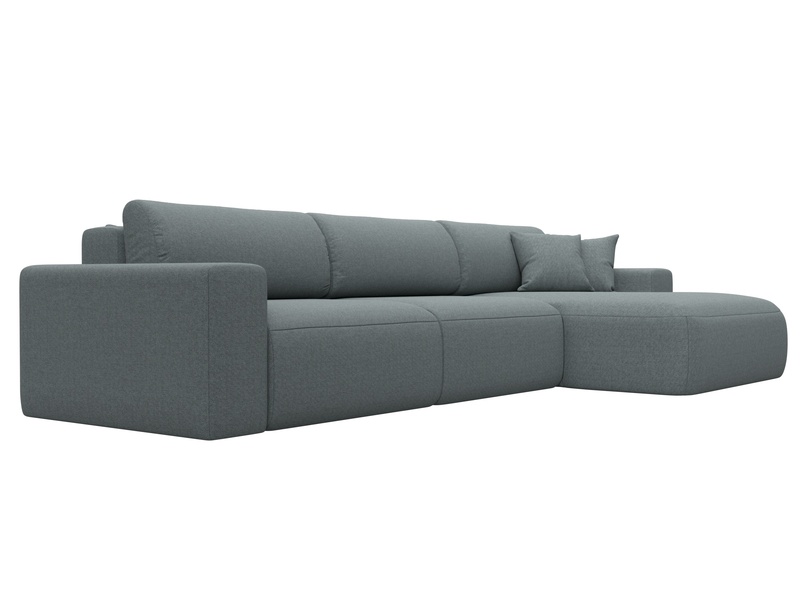 Диван угловой Лига-036 НПБ Классик Лонг правый угол, Рогожка, Амур 07 серый