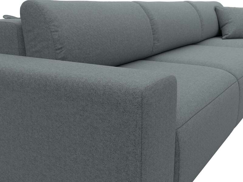 Диван угловой Лига-036 НПБ Классик Лонг правый угол, Рогожка, Амур 07 серый