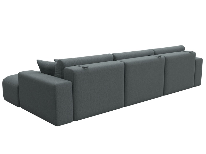 Диван угловой Лига-036 НПБ Классик Лонг правый угол, Рогожка, Амур 07 серый