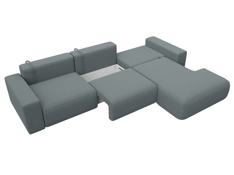 Диван угловой Лига-036 НПБ Классик Лонг правый угол, Рогожка, Амур 07 серый