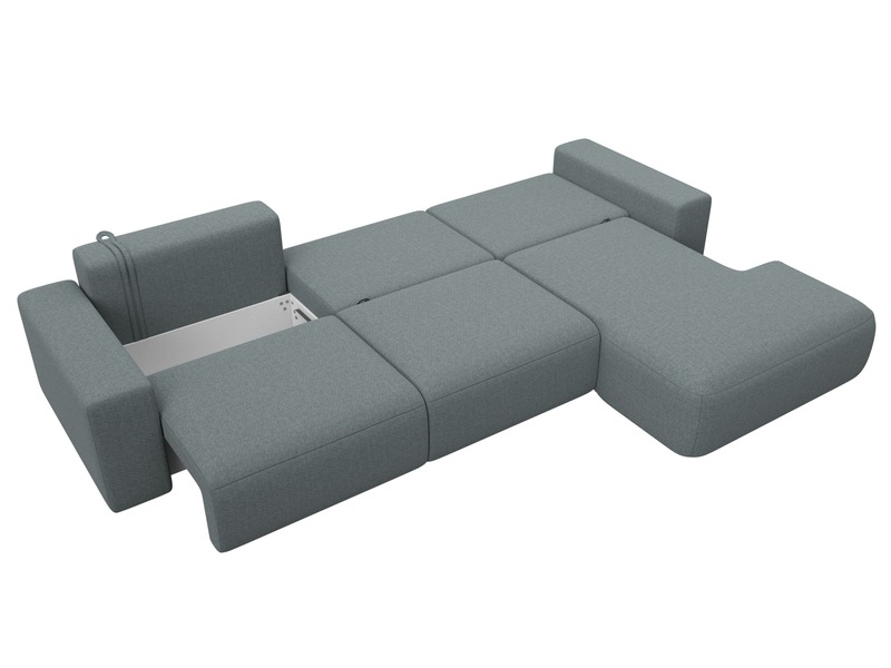 Диван угловой Лига-036 НПБ Классик Лонг правый угол, Рогожка, Амур 07 серый