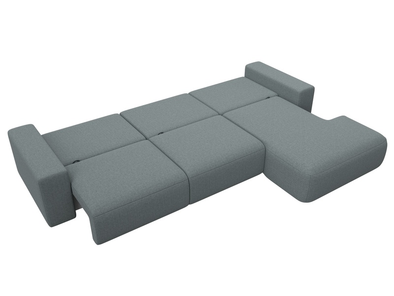 Диван угловой Лига-036 НПБ Классик Лонг правый угол, Рогожка, Амур 07 серый