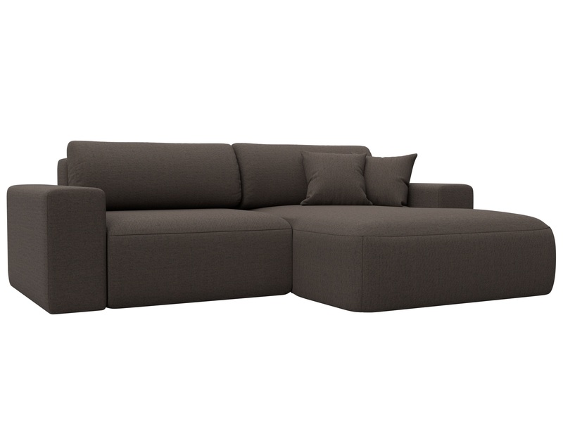 Диван угловой Лига-036 НПБ Классик правый угол, Рогожка, Амур 05 коричневый