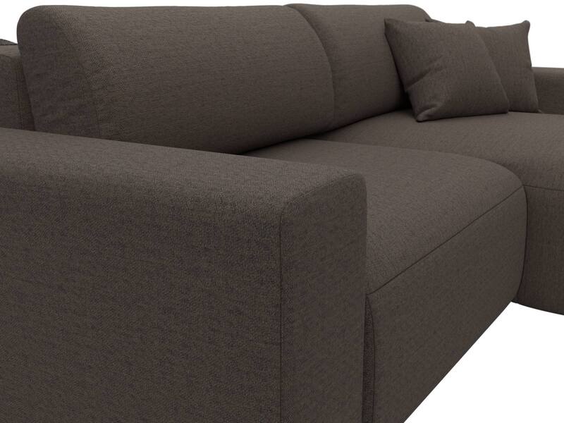 Диван угловой Лига-036 НПБ Классик правый угол, Рогожка, Амур 05 коричневый