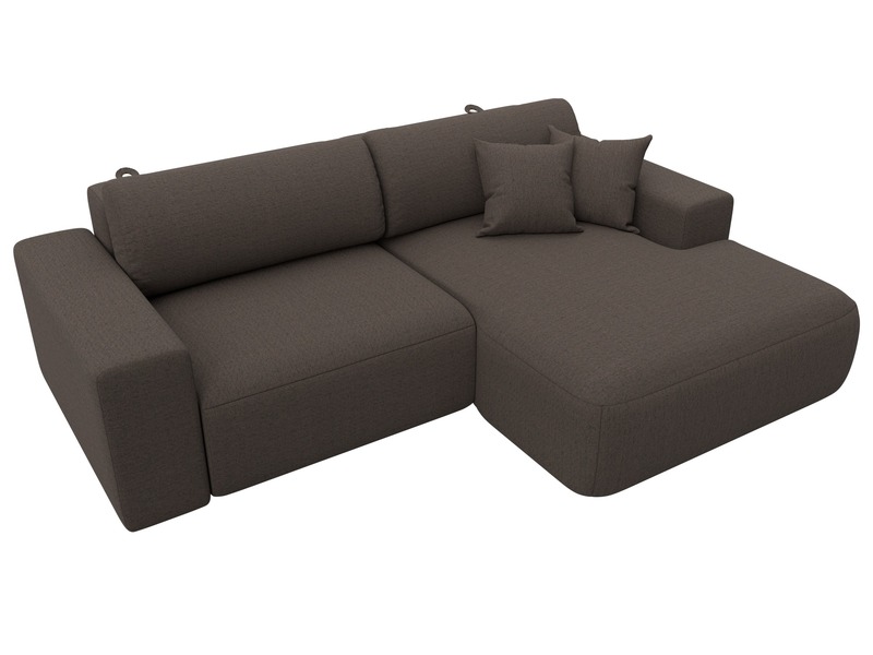 Диван угловой Лига-036 НПБ Классик правый угол, Рогожка, Амур 05 коричневый