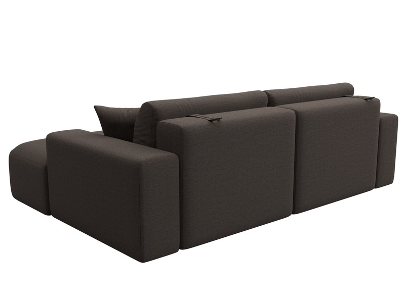 Диван угловой Лига-036 НПБ Классик правый угол, Рогожка, Амур 05 коричневый