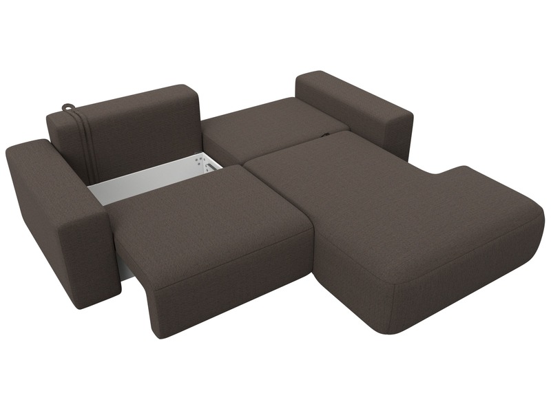 Диван угловой Лига-036 НПБ Классик правый угол, Рогожка, Амур 05 коричневый