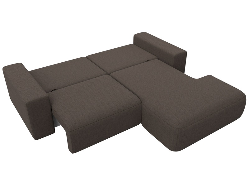 Диван угловой Лига-036 НПБ Классик правый угол, Рогожка, Амур 05 коричневый