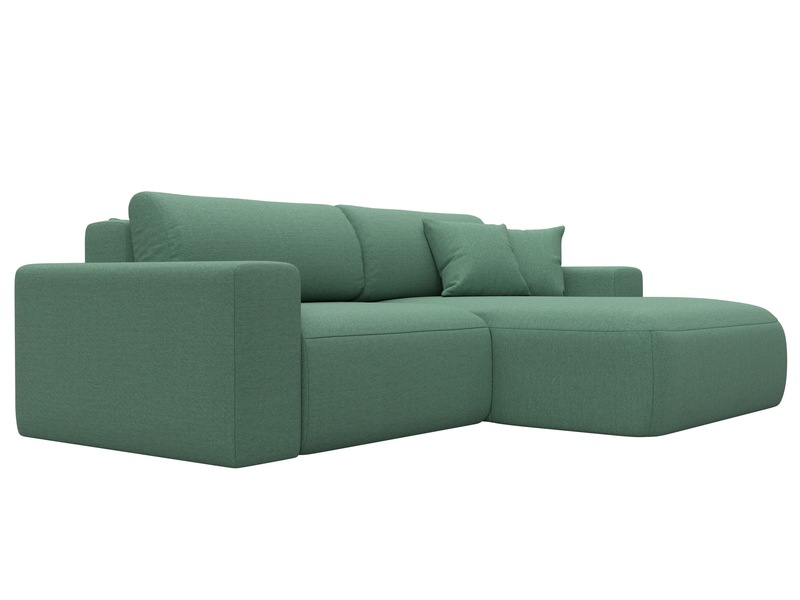 Диван угловой Лига-036 НПБ Классик правый угол, Рогожка, Амур 11 зеленый