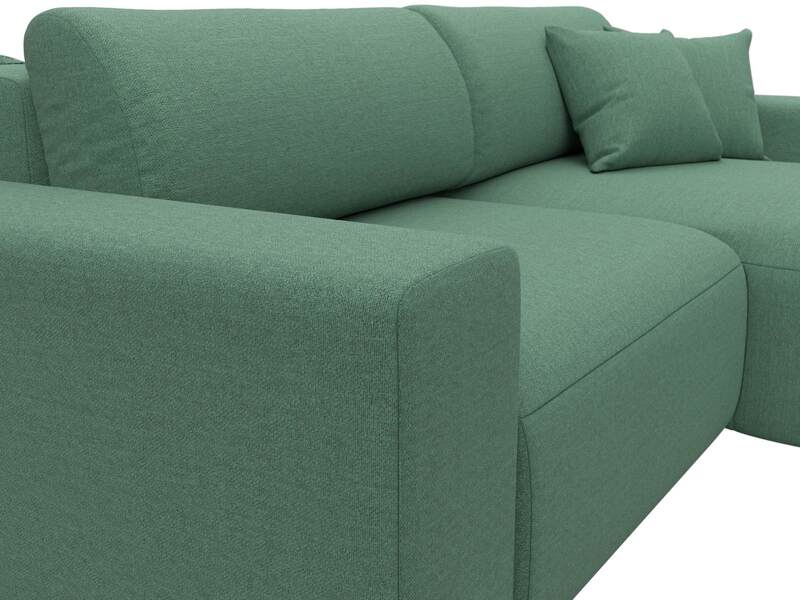 Диван угловой Лига-036 НПБ Классик правый угол, Рогожка, Амур 11 зеленый