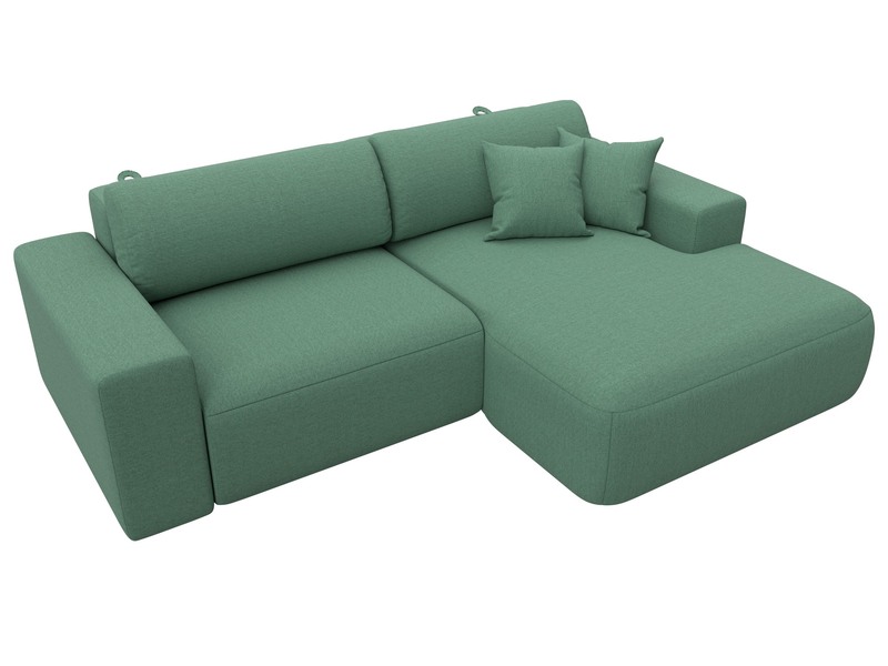 Диван угловой Лига-036 НПБ Классик правый угол, Рогожка, Амур 11 зеленый