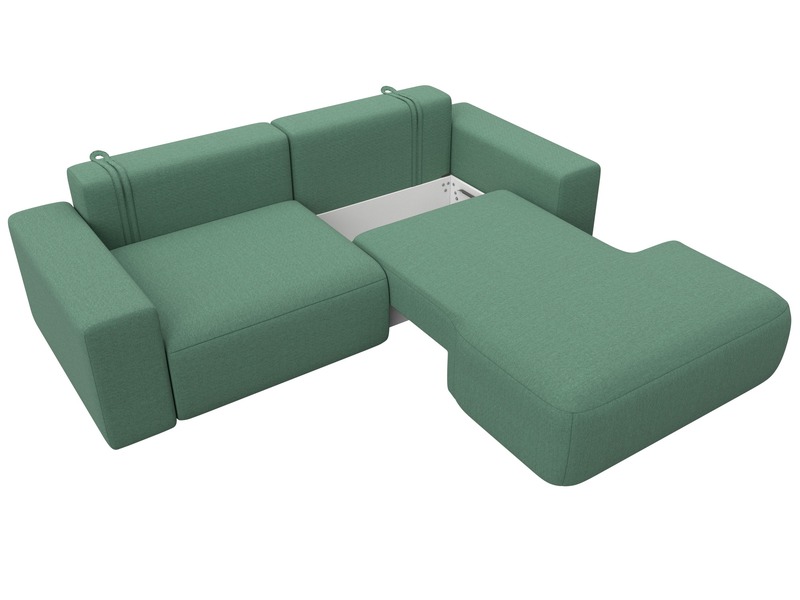 Диван угловой Лига-036 НПБ Классик правый угол, Рогожка, Амур 11 зеленый