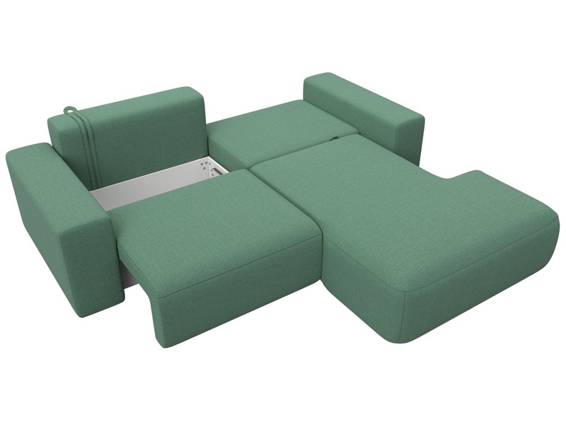 Диван угловой Лига-036 НПБ Классик правый угол, Рогожка, Амур 11 зеленый