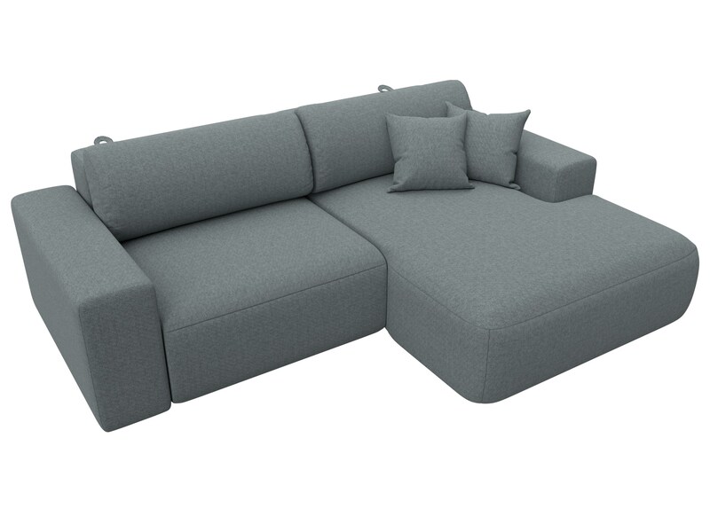 Диван угловой Лига-036 НПБ Классик правый угол, Рогожка, Амур 07 серый