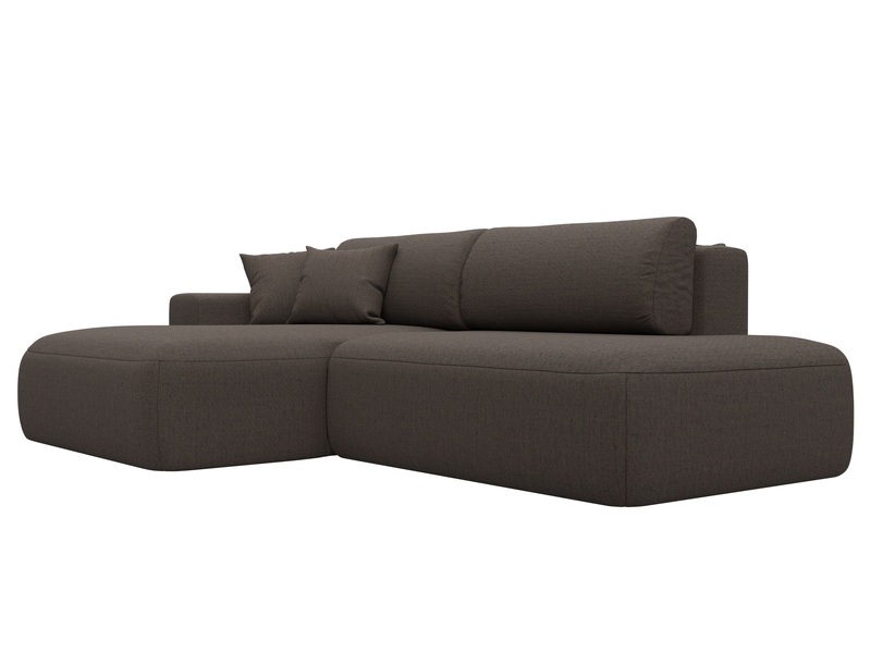 Диван угловой Лига-036 НПБ Модерн левый угол, Рогожка, Амур 05 коричневый