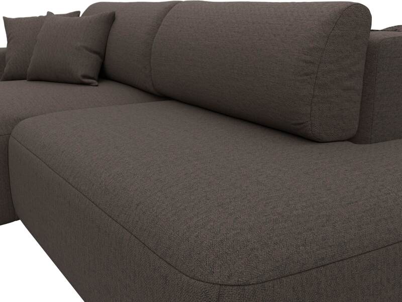 Диван угловой Лига-036 НПБ Модерн левый угол, Рогожка, Амур 05 коричневый