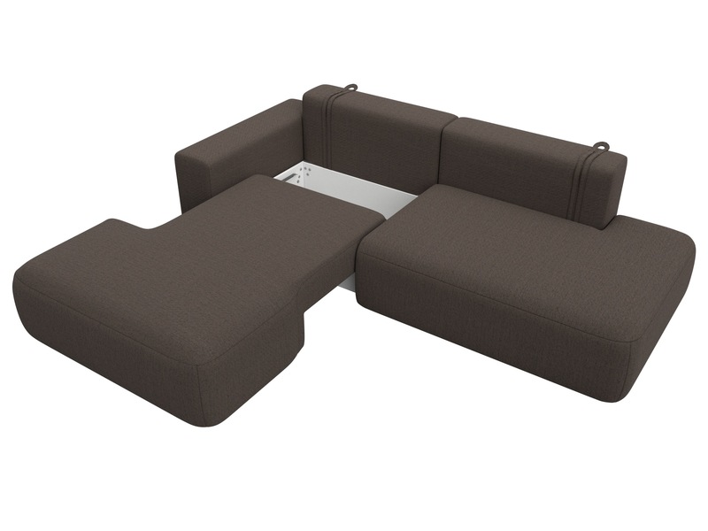 Диван угловой Лига-036 НПБ Модерн левый угол, Рогожка, Амур 05 коричневый