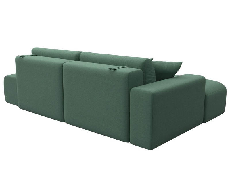 Диван угловой Лига-036 НПБ Модерн левый угол, Рогожка, Амур 11 зеленый